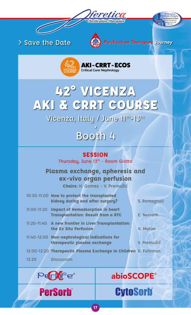 42° Vicenza Course AKI-CRRT-ECOS and Critical Care Nephrology 2024